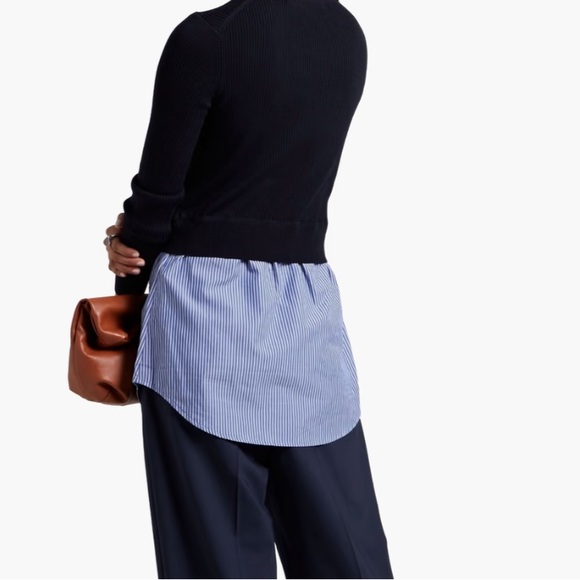 Veronica Beard Wool- Poplin sweater shirt top - Picture 3 of 7